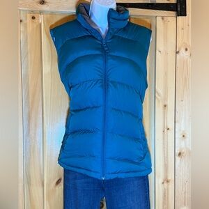 Land’s End DownXL 28 Teal Quilted Gorp Core Puffer Vest 80%Down  20% feathers